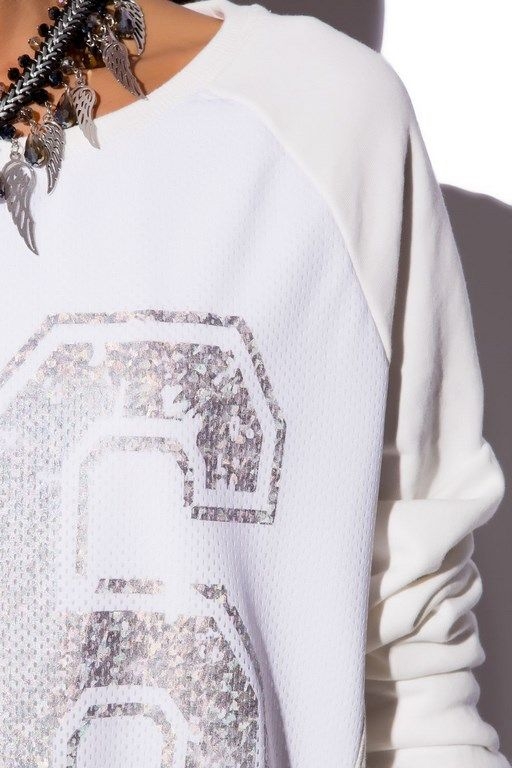 Jersey sudadera blanca universitaria